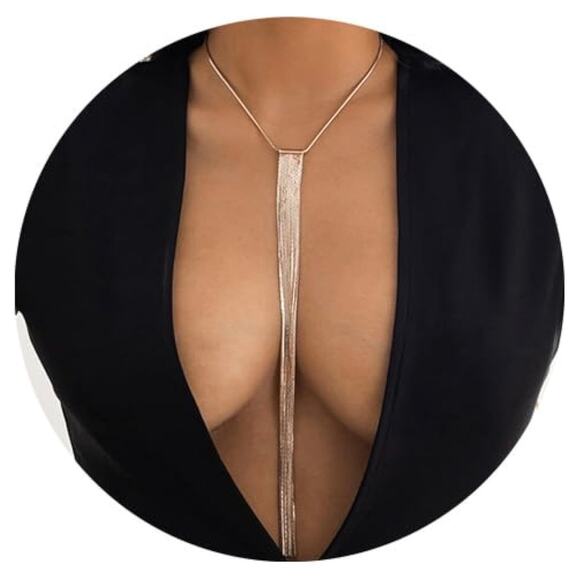 14K Gold Plated Lariat Necklace - Picture 2 of 4